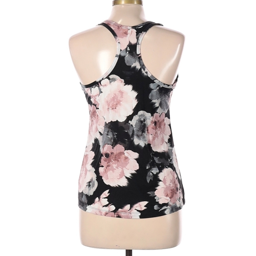 Old Navy active pink and black floral tank size medium